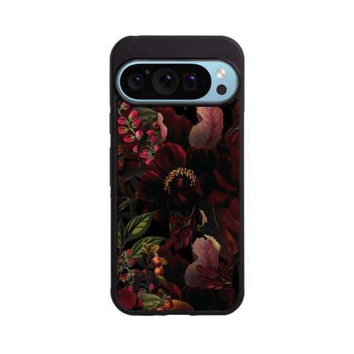 Google Pixel 9 Pro Base Case Dunkle Rote Vintage Barock Rosen