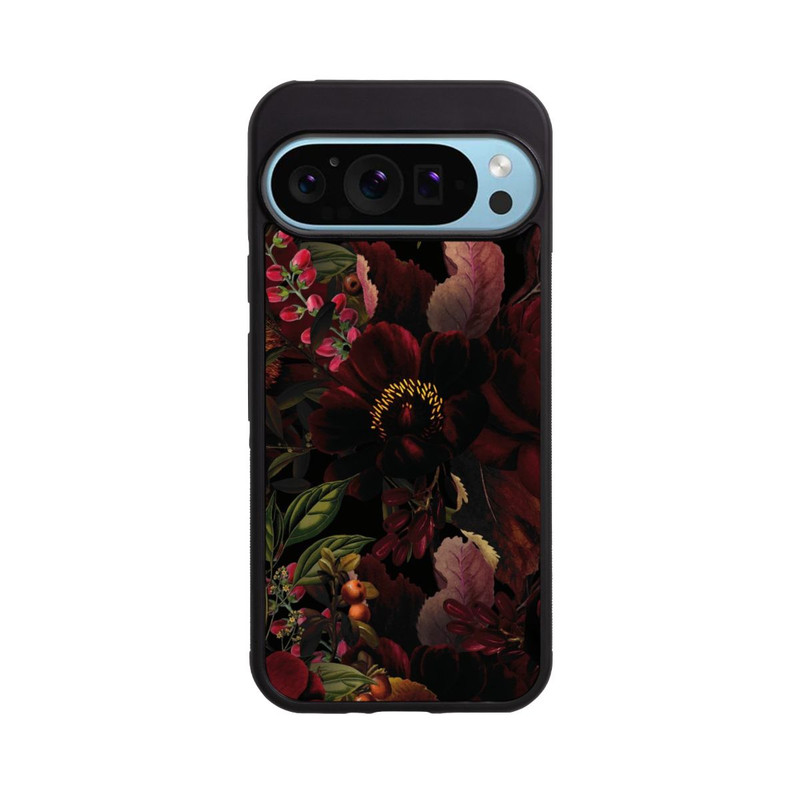 Pixel 9 Pro Base Case Dunkle Rote Vintage Barock Rosen