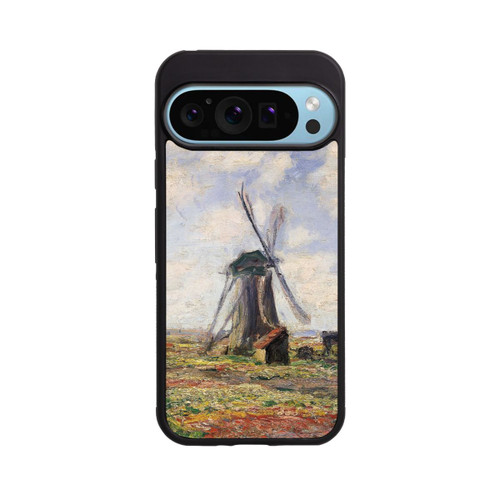 Google Pixel 9 Pro Base Case Tulpenfelder mit der Rijnsburger Windmühle von Claude Monet