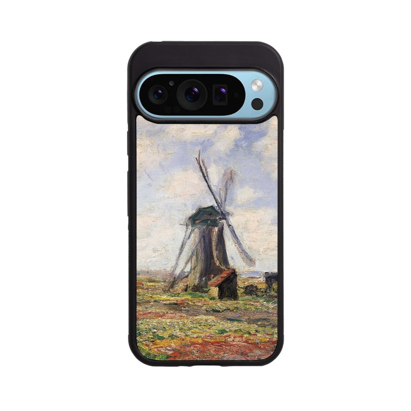 Pixel 9 Pro Base Case Tulpenfelder mit der Rijnsburger Windmühle von Claude Monet