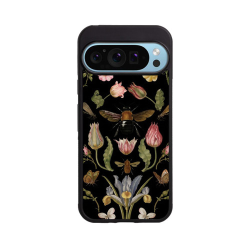 Google Pixel 9 Pro Base Case Wildblumen und Biene Schwarz