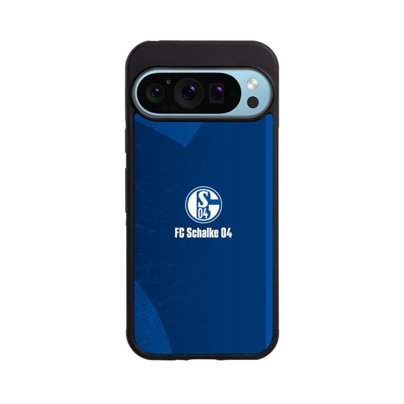 Pixel 9 Pro Base Case Schalke 04 Blauer Hintergrund Mit Logo