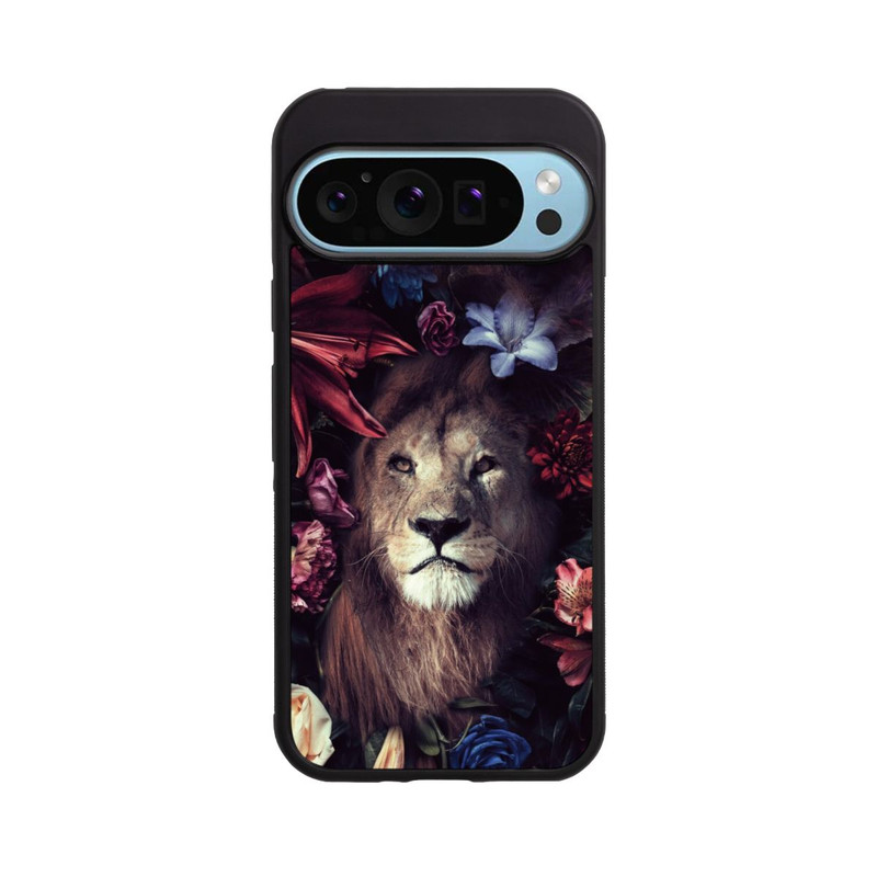 Pixel 9 Pro Base Case Löwe Blumenrahmen