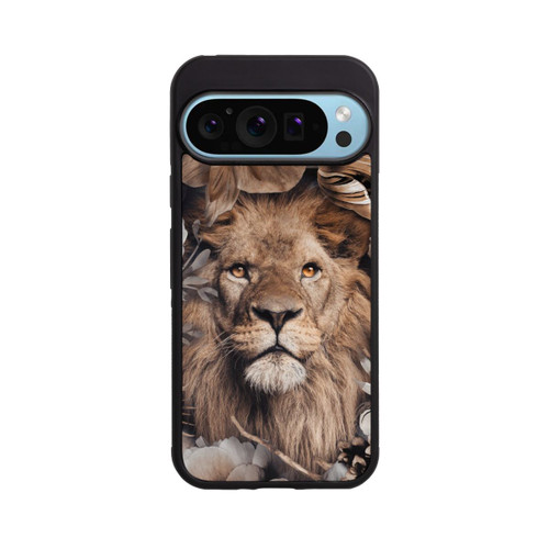Google Pixel 9 Pro Base Case Löwe Blumenrahmen Beige