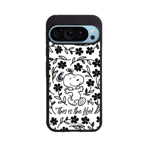 Google Pixel 9 Pro Base Case Snoopy schwarz und weiß This Is The Life