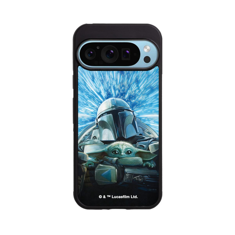 Pixel 9 Pro Base Case Grogu und Mando fliegen blau
