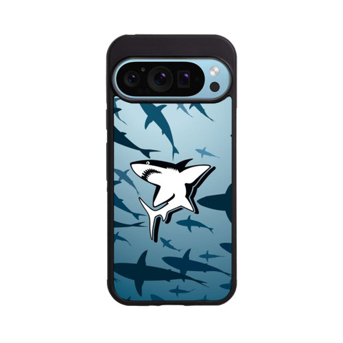 Google Pixel 9 Pro Base Case Haie Muster Blau
