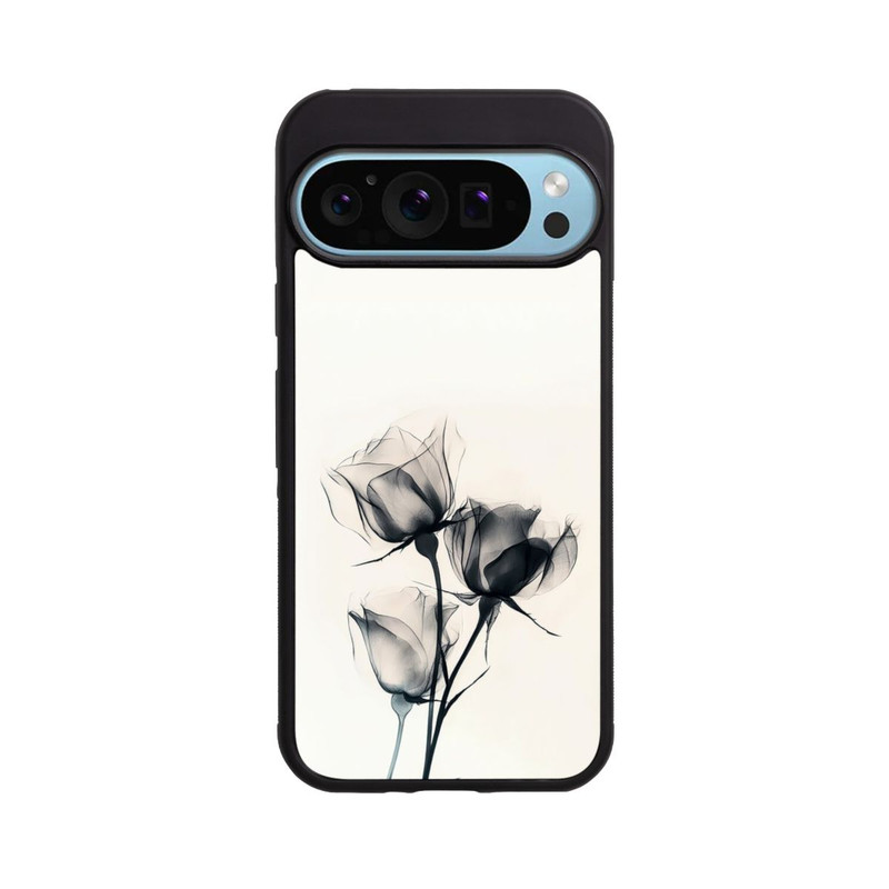Pixel 9 Pro Base Case Schwarze Blume