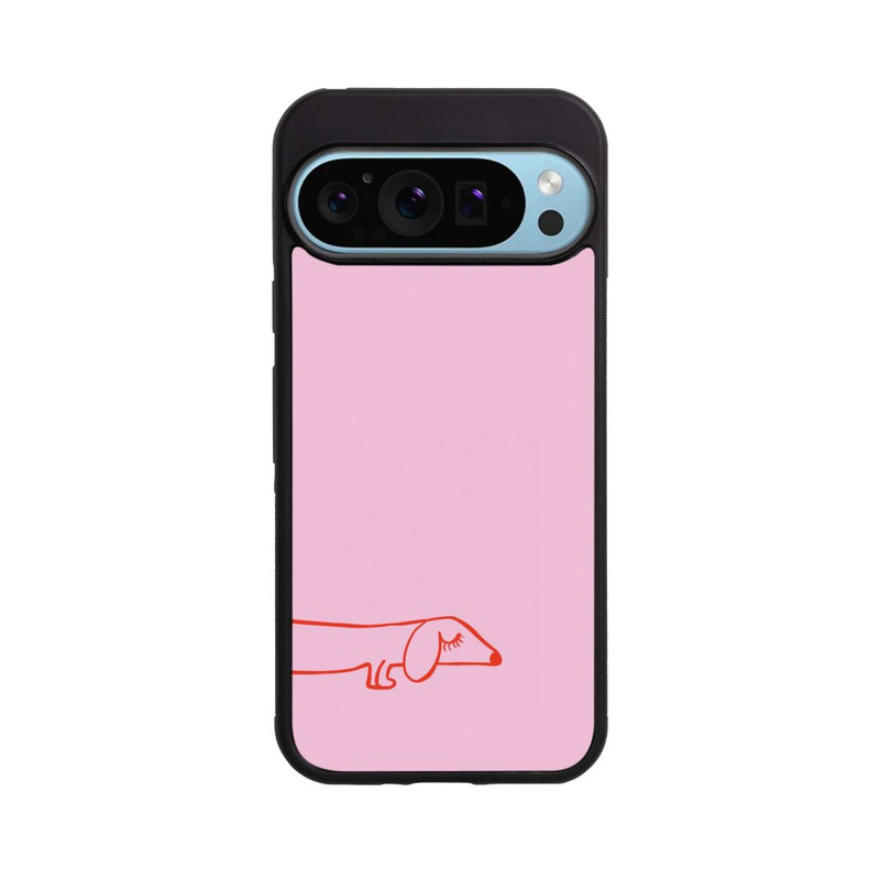 Pixel 9 Pro Base Case Dachshund Illustration Pink