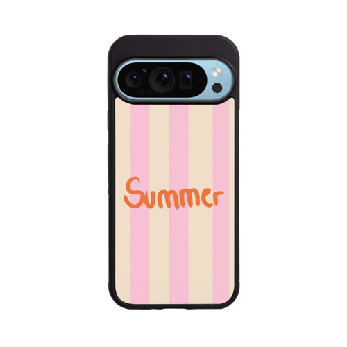 Google Pixel 9 Pro Base Case Summer- Rosa und Orange Streifen Hintergrund