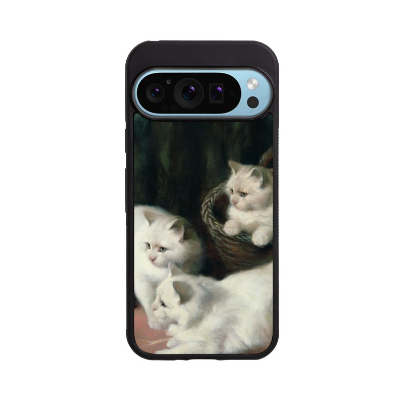 Pixel 9 Pro Base Case Three White Angora Kittens