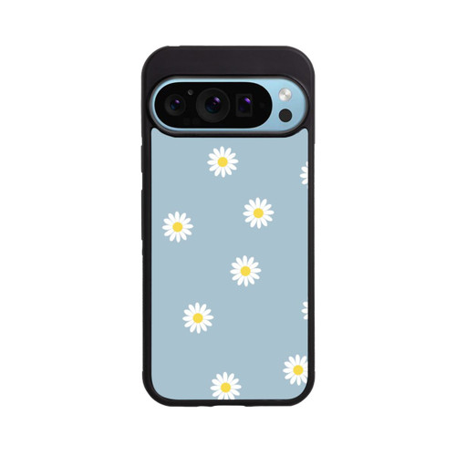 Google Pixel 9 Pro Base Case Gänseblümchen Muster Blau