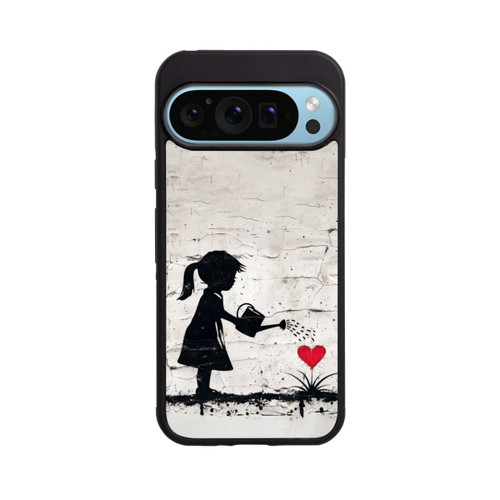 Google Pixel 9 Pro Base Case Girl Watering Bunch of Flowers 