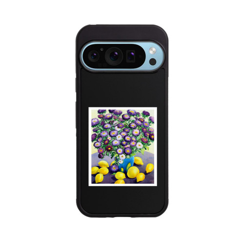 Google Pixel 9 Pro Base Case Purple Asters and Lemons by Christopher Ryland