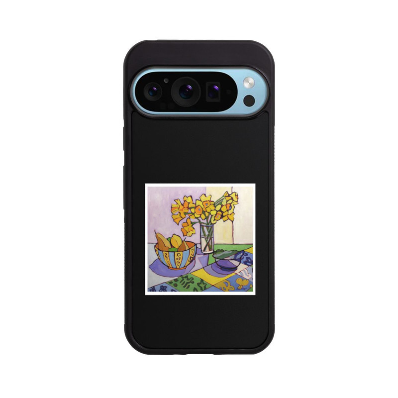 Pixel 9 Pro Base Case Daffodil Patchwork, 2023, by Catherine J Martzloff
