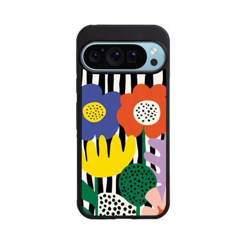 Google Pixel 9 Pro Base Case Flowers Striped Background