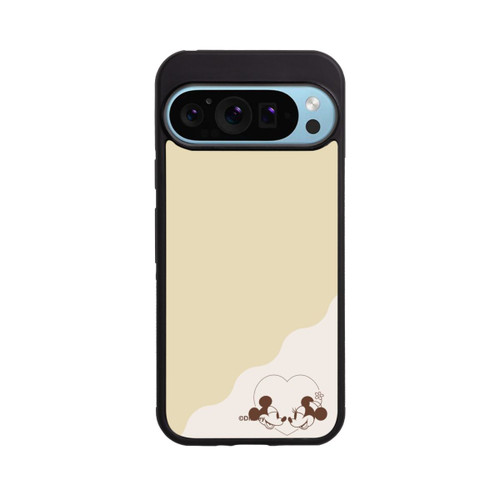 Google Pixel 9 Pro Base Case Mickey and Minnie Love Heart Beige