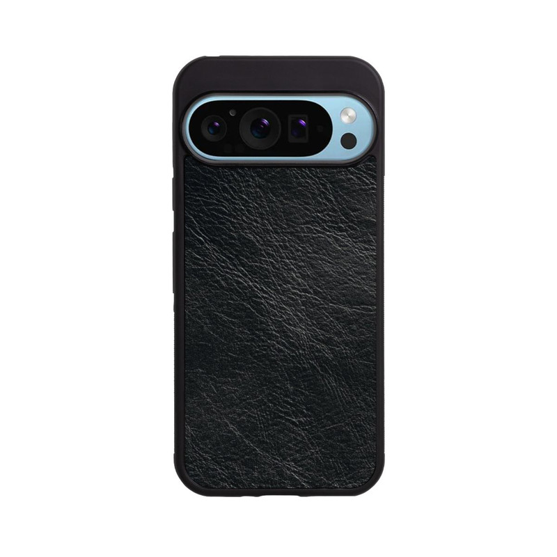 Pixel 9 Pro Base Case Schwarzer Lederlook Hintergrund