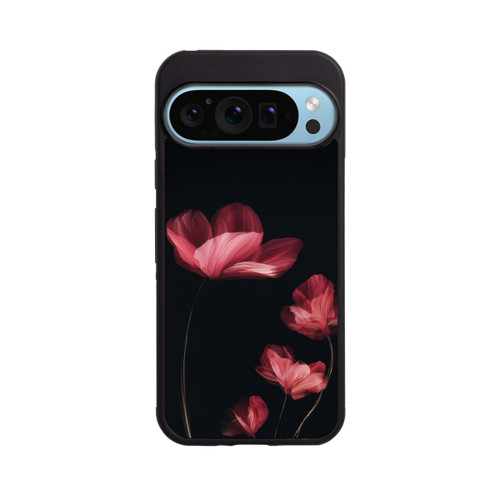 Google Pixel 9 Pro Base Case Burgunder Blüten schwarz