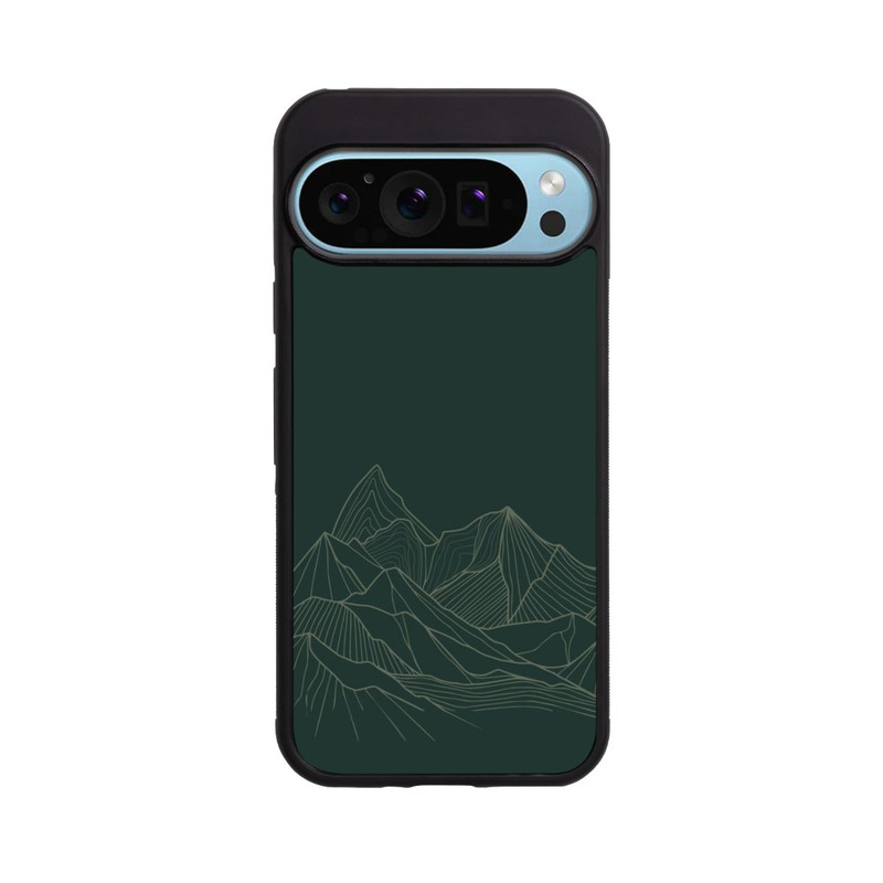 Pixel 9 Pro Base Case Berg Line Art Grün
