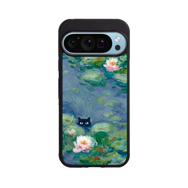 Pixel 9 Pro Base Case Katze im Teich Gemälde Impressionismus