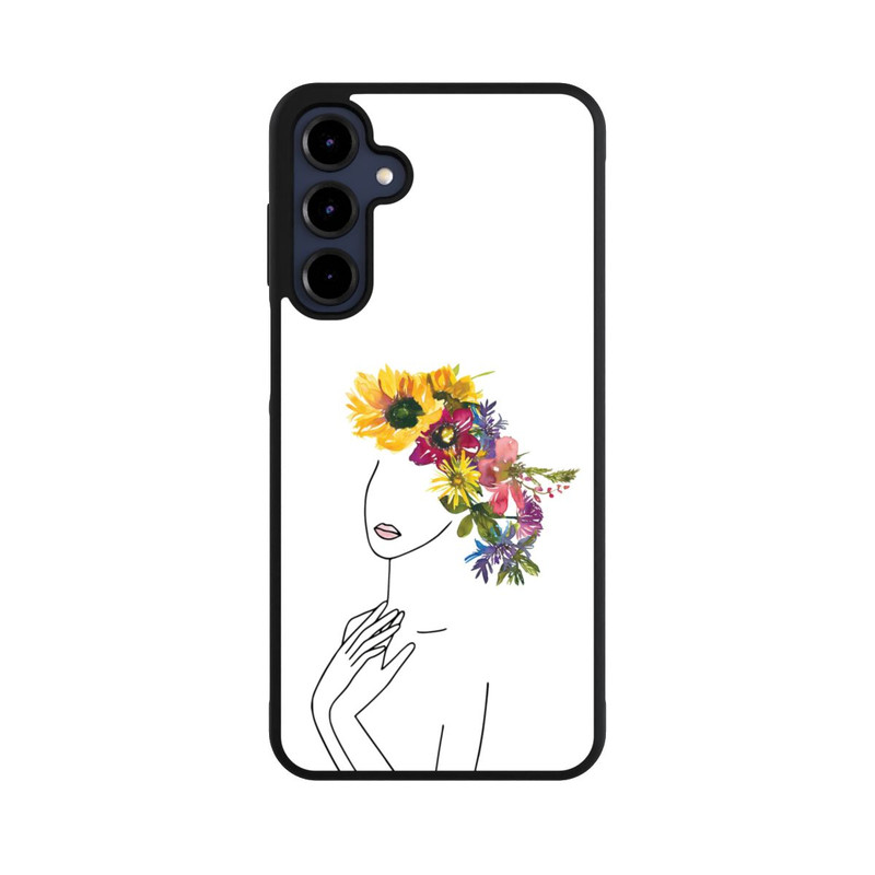 Galaxy A16 5G Base Case Line Art Frau mit Blumenkrone