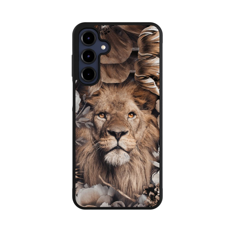 Galaxy A16 5G Base Case Löwe Blumenrahmen Beige