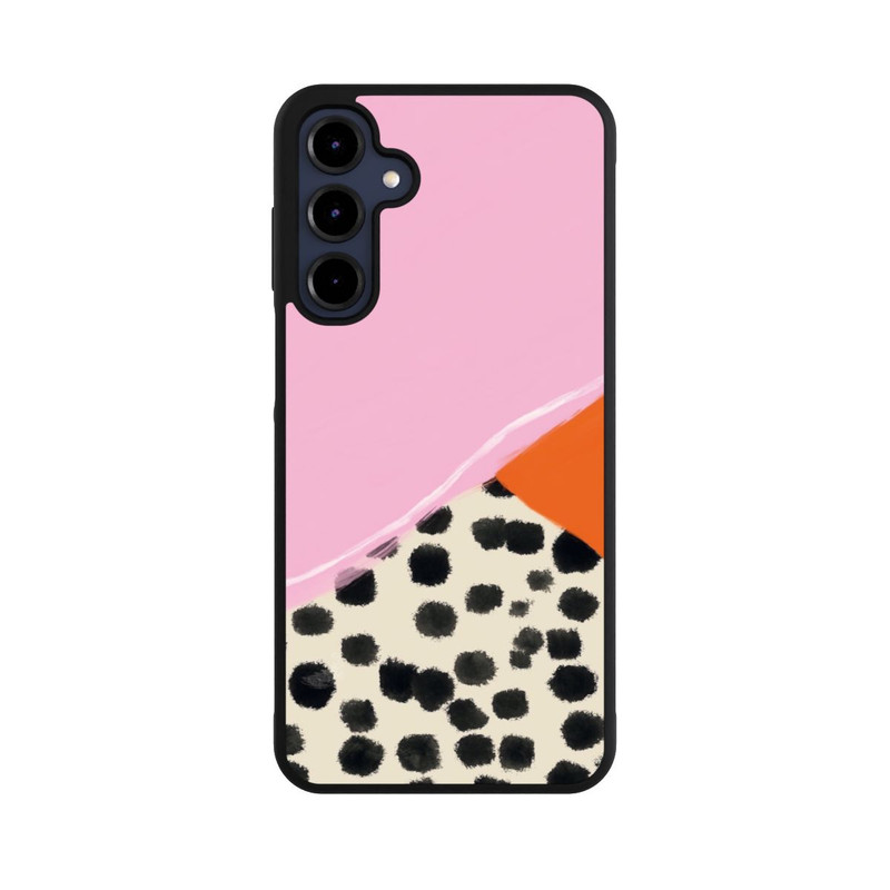Galaxy A16 5G Base Case Rosa und Orange Gepunkteter Hintergrund