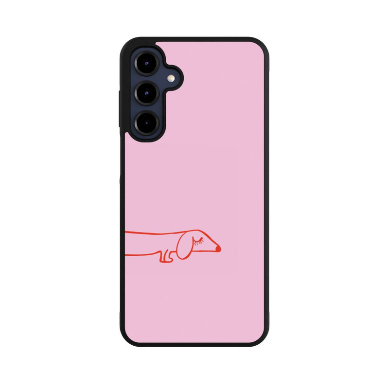 Galaxy A16 5G Base Case Dachshund Illustration Pink