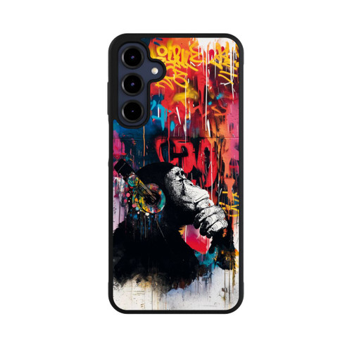 Samsung Galaxy A16 5G Base Case Affe Stereo Kopfhörer Graffiti Street Art Blau