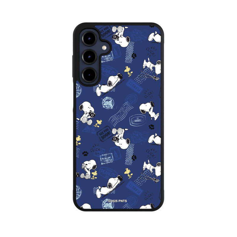 Galaxy A16 5G Base Case Peanuts Travel Stamps Pattern Blue