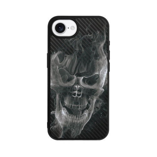 Apple iPhone 16e Base Case rauchender Totenkopf Carbon