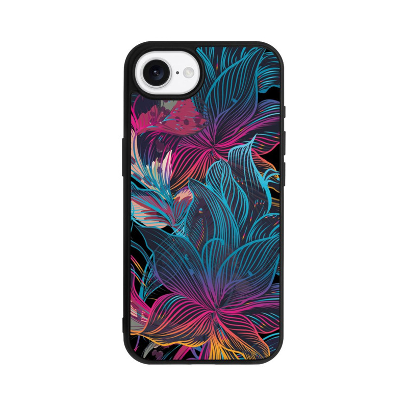 iPhone 16e Base Case Neon Flower Power