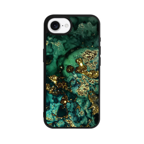 Apple iPhone 16e Base Case Cyan Glitzer Marmorlook