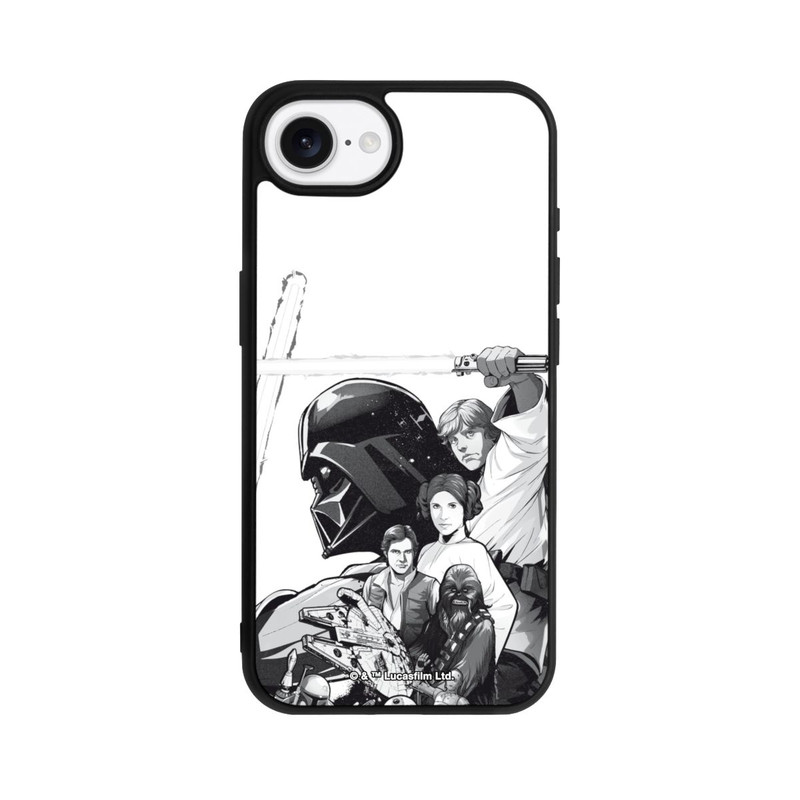 iPhone 16e Base Case StarWars Charaktere - Schwarz-Weiß