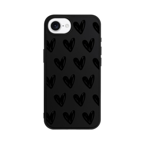 Apple iPhone 16e Base Case Herzen Schwarz ohne Hintergrund