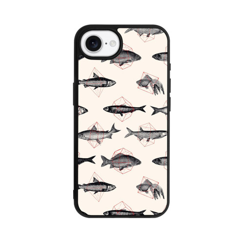 Apple iPhone 16e Base Case Fische in Geometrie