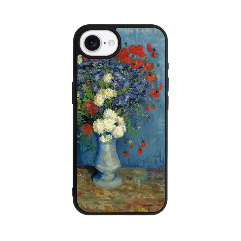 iPhone 16e Base Case Stillleben Vase mit Kornblumen und Mohnblumen von Vincent Van Gogh