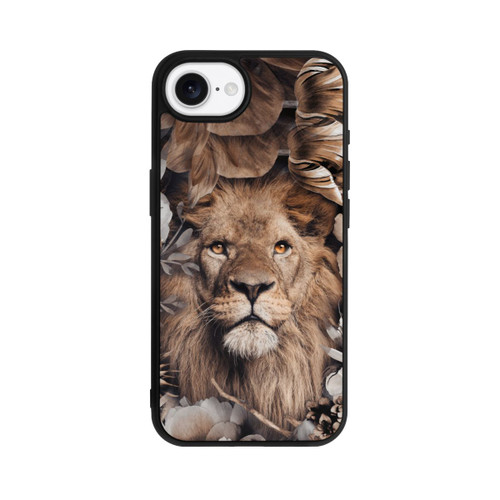 Apple iPhone 16e Base Case Löwe Blumenrahmen Beige