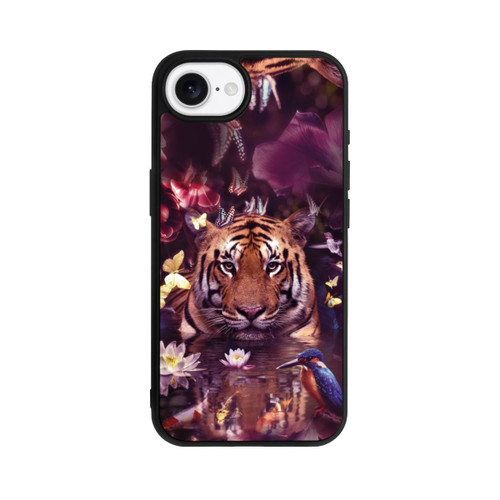 Apple iPhone 16e Base Case Tiger Blumenrahmen