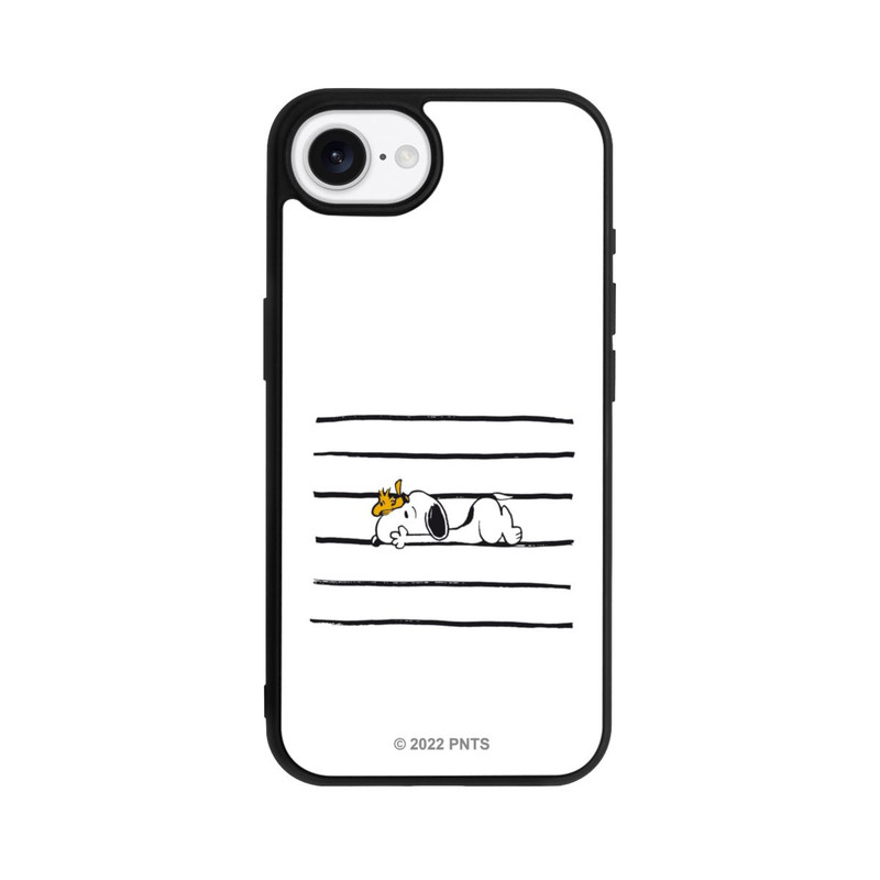 iPhone 16e Base Case Snoopy Woodstock Streifen