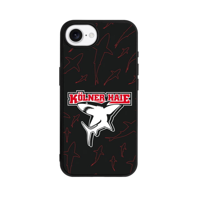 iPhone 16e Base Case Haie Muster Rot