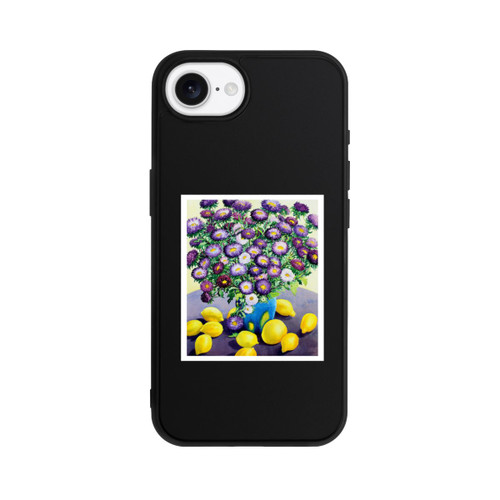 Apple iPhone 16e Base Case Purple Asters and Lemons by Christopher Ryland