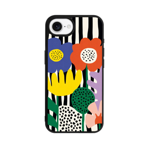 Apple iPhone 16e Base Case Flowers Striped Background