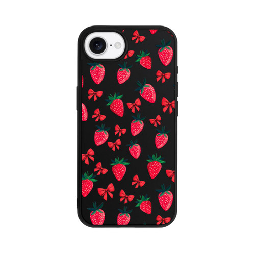 Apple iPhone 16e Base Case Erdbeer Herz Muster Transparent