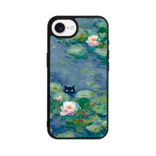 Apple iPhone 16e Base Case Katze im Teich Gemälde Impressionismus