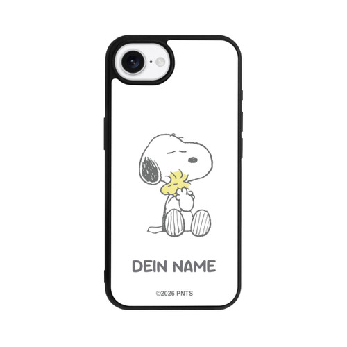 Apple iPhone 16e Base Case Snoopy And Woodstock Cuddling Personalisierbar