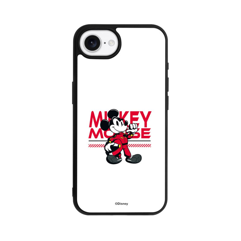 iPhone 16e Base Case Micky Maus Rennfahrer Weiß