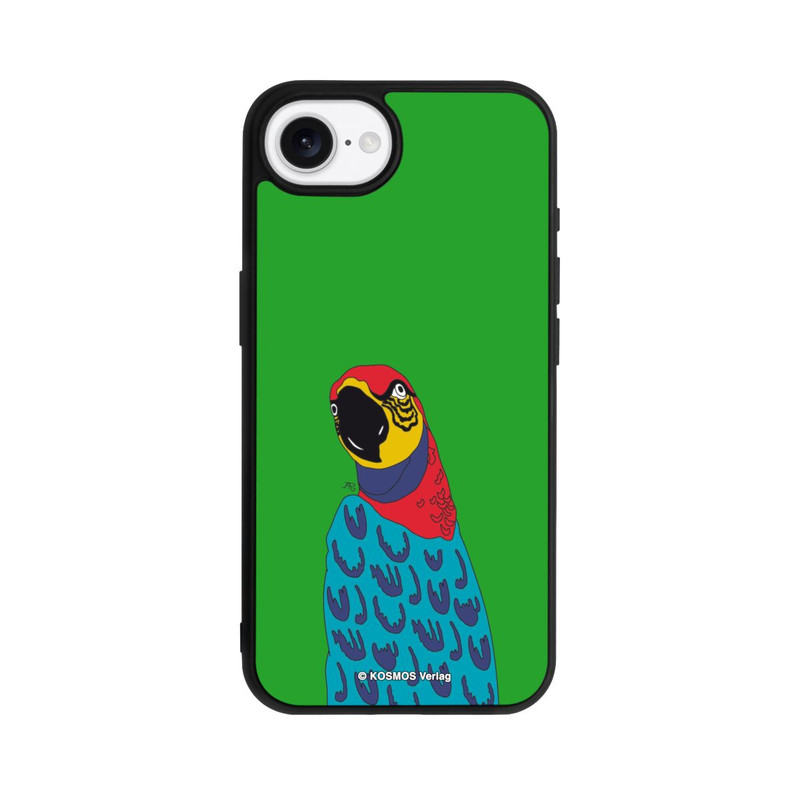 iPhone 16e Base Case Drei Fragezeichen und der Super-Papagei
