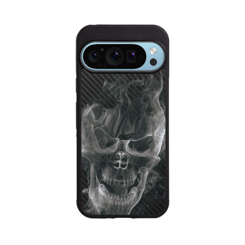 Pixel 9 Pro XL Base Case rauchender Totenkopf Carbon